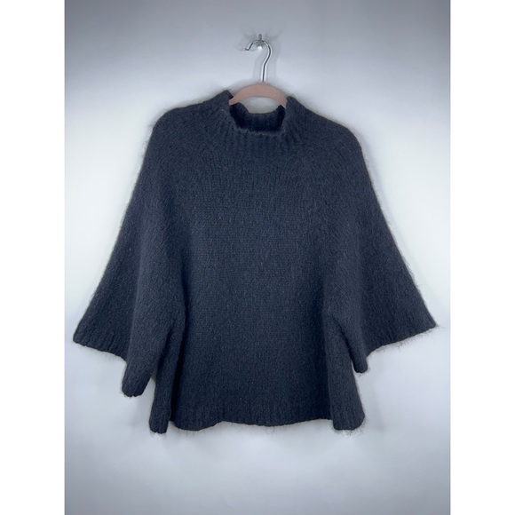 V.DE.Vinster Alpaca Blend Sweater Black Oversized Mock Neck...